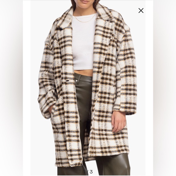 NWT BLANKNYC Plaid Lightweight Teddy Coat - Picture 1 of 6